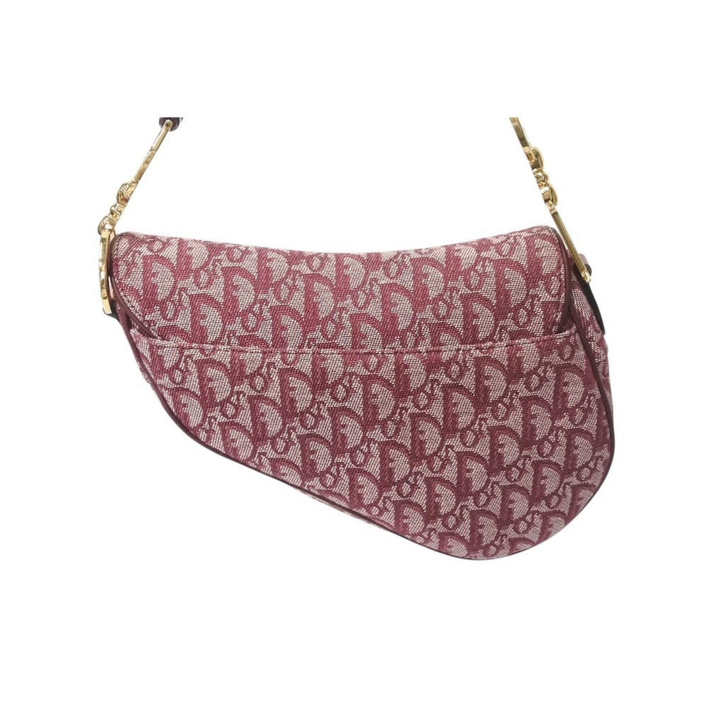 Christian Dior Saddle Bag Galliano era Trotter Leather Red - Picture 3 of 10